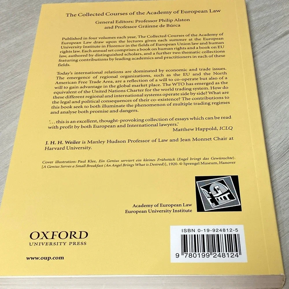 The EU The WTO and the NAFTA J.H.H. Weiler Oxford University Press Paperback